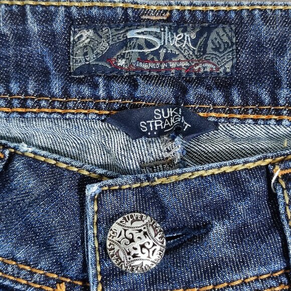 Silver jeans women's size W28/L32 indigo blue colour Suki Straight denim - Picture 6 of 16